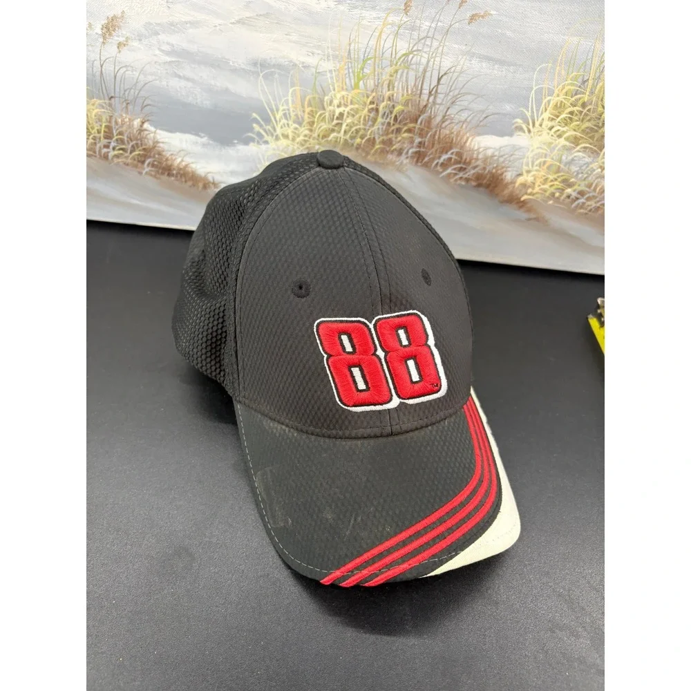 Adidas NASCAR Dale Earnhardt Jr 88 Hat Black Red A-Flex Stretch Fit Cap L/XL